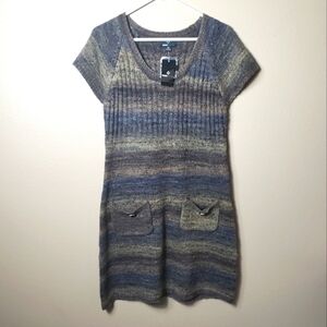 Ronni Nicole Ribbed Neutral Short Sleeve Sweater Dress w/Pockets-Size XL(NWT)